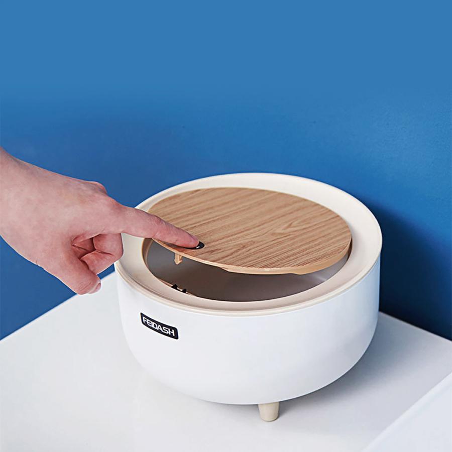 pocothingページ　ミニダストボックス2個　鍵付き ゴミ箱 ごみ箱 木目調 ミニ ダストボックス ワンタッチ 2L 2リットル