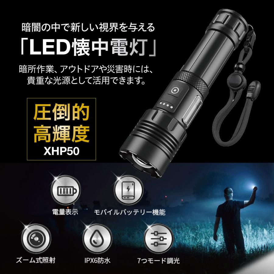 『新品未使用品』 LED携帯灯　光るんです＋ Lepro LED懐中電灯 フラッシュライト LE2050 強力 軍用