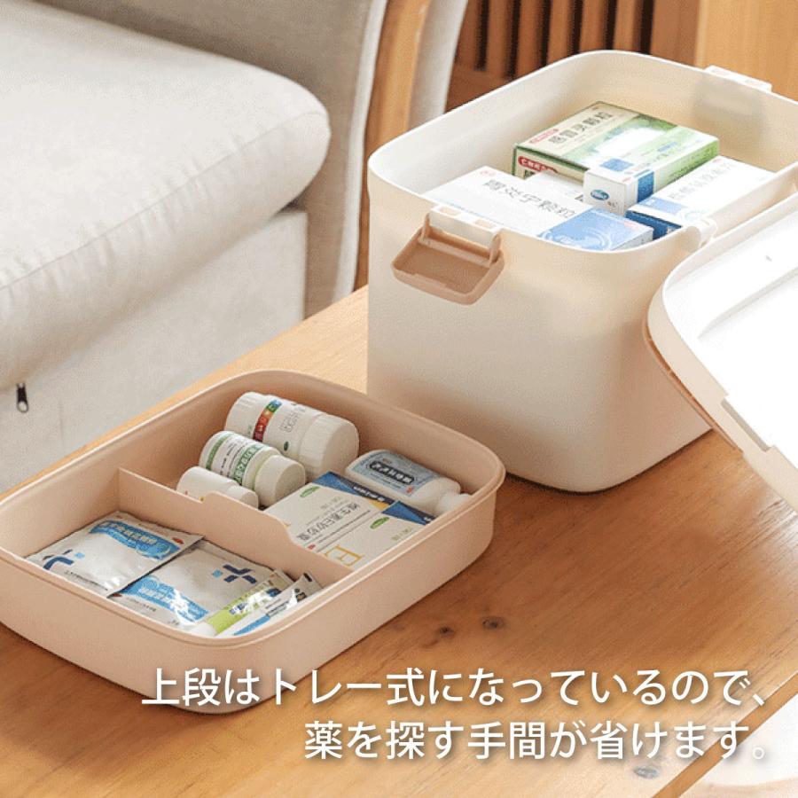 救急箱 大容量 大 シンプル おしゃれ 薬箱 2段収納 北欧風 薬ケース first-aid-box :first-aid-box:ご注文 ...