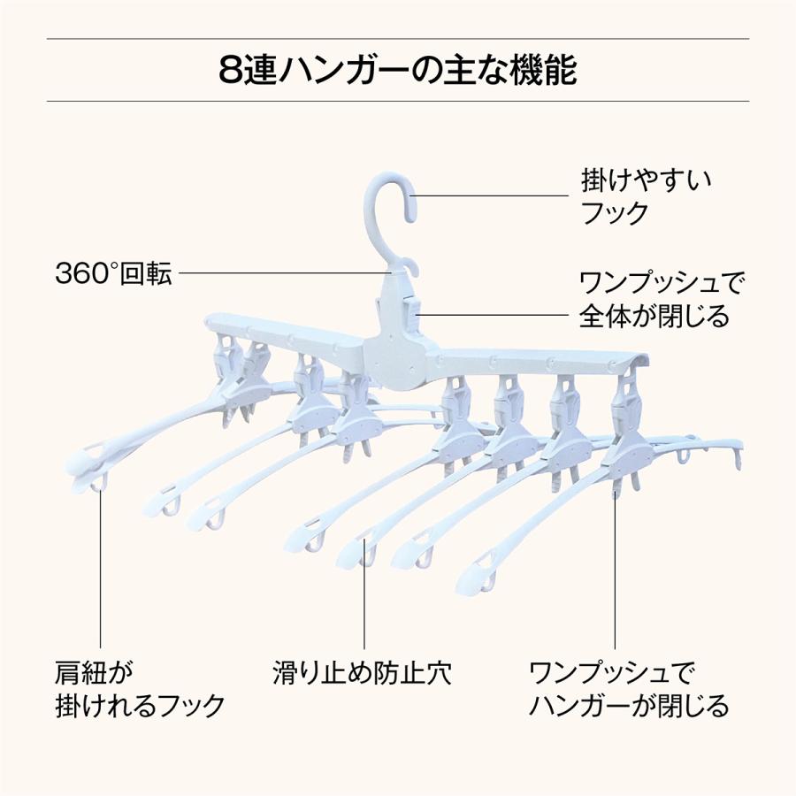 ワンタッチハンガー 8連 ハンガー ワンタッチ 便利グッズ 便利 物干し