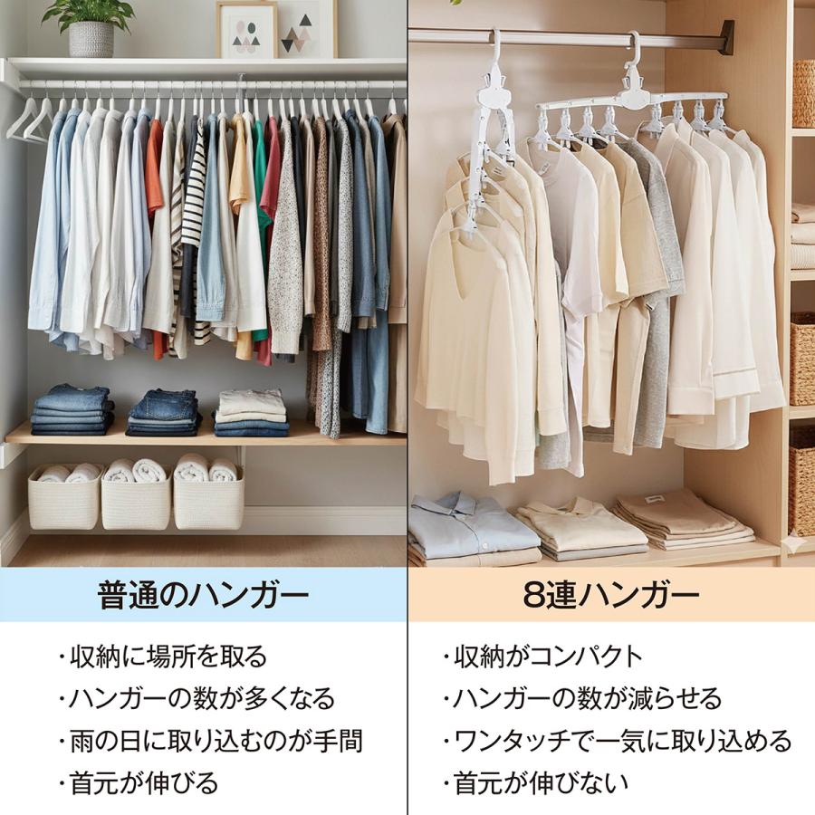 ワンタッチハンガー 8連 ハンガー ワンタッチ 便利グッズ 便利 物干し