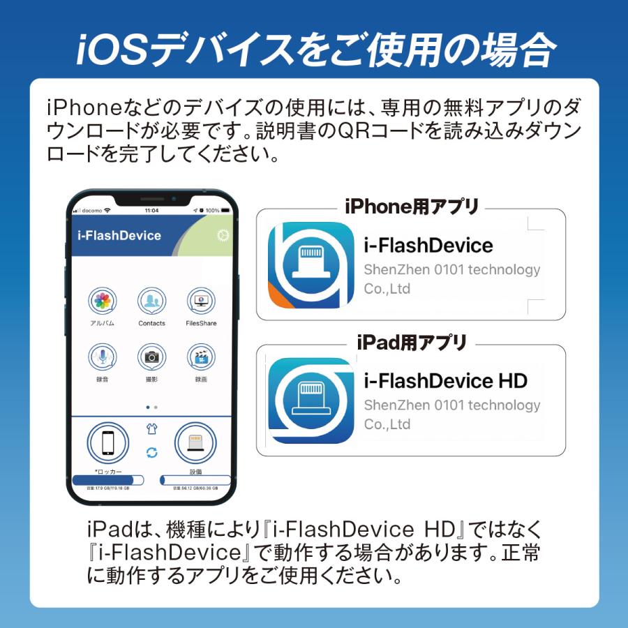 スマホ SD カードリーダー カメラリーダー USB メモリー マルチカードリーダー iPhone Android iPad 写真 保存 バックアップ データ iflash｜gochumon｜09