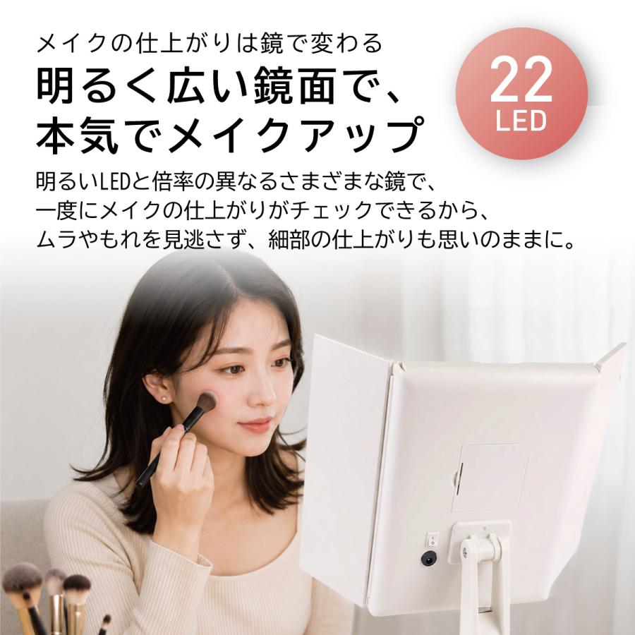女優ミラー LED女優ミラー 大 鏡 ライト付き 卓上ミラー 化粧鏡