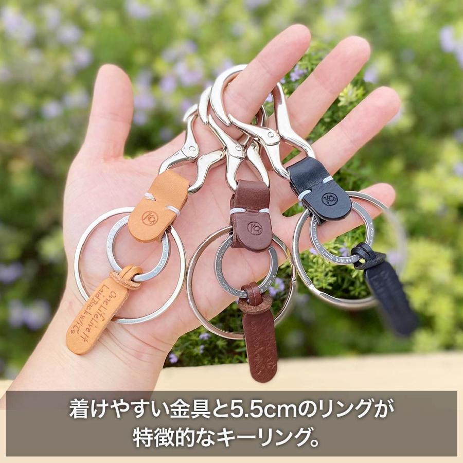 キーリング HALO スムース キーホルダー メンズ レディース 牛革 革