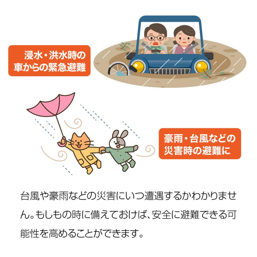 車載防災セット アルミポンチョ 軍手 緊急脱出用ハンマー 車 防災 防寒