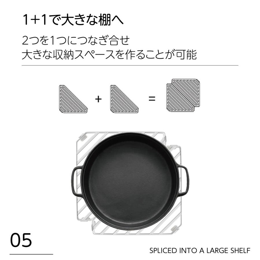 キッチン コーナーラック コンロ奥 収納 鍋 フライパン 収納ラック
