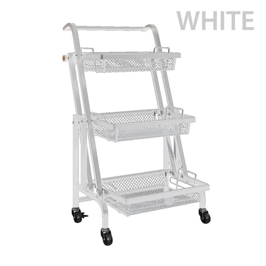 キッチンワゴン キャスター付き 3段 収納ラック 3段可動式 キッチン