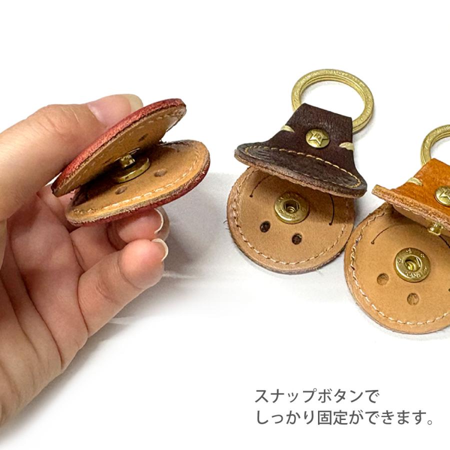 キーリング ガロン ハンドステッチ キーホルダー 本革 500円玉収納