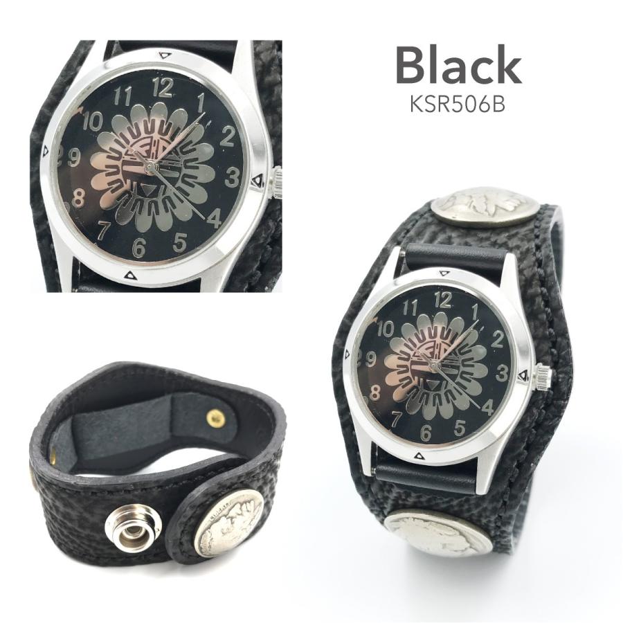 腕時計 メンズ レディース 本革 革 レザー KC,s ケーシーズ ケイシイズ 3コンチョ シャーク レザーブレスレット ksr506｜gochumon｜12