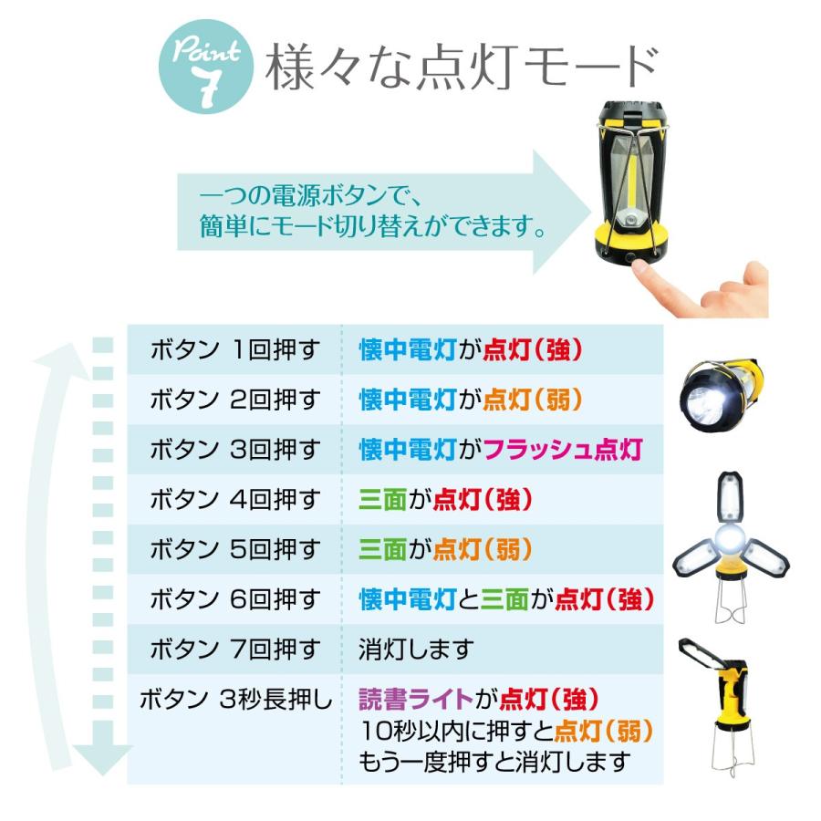 LED ランタン 防災 充電式 照明 キャンプ 折りたたみ式 懐中電灯 USB