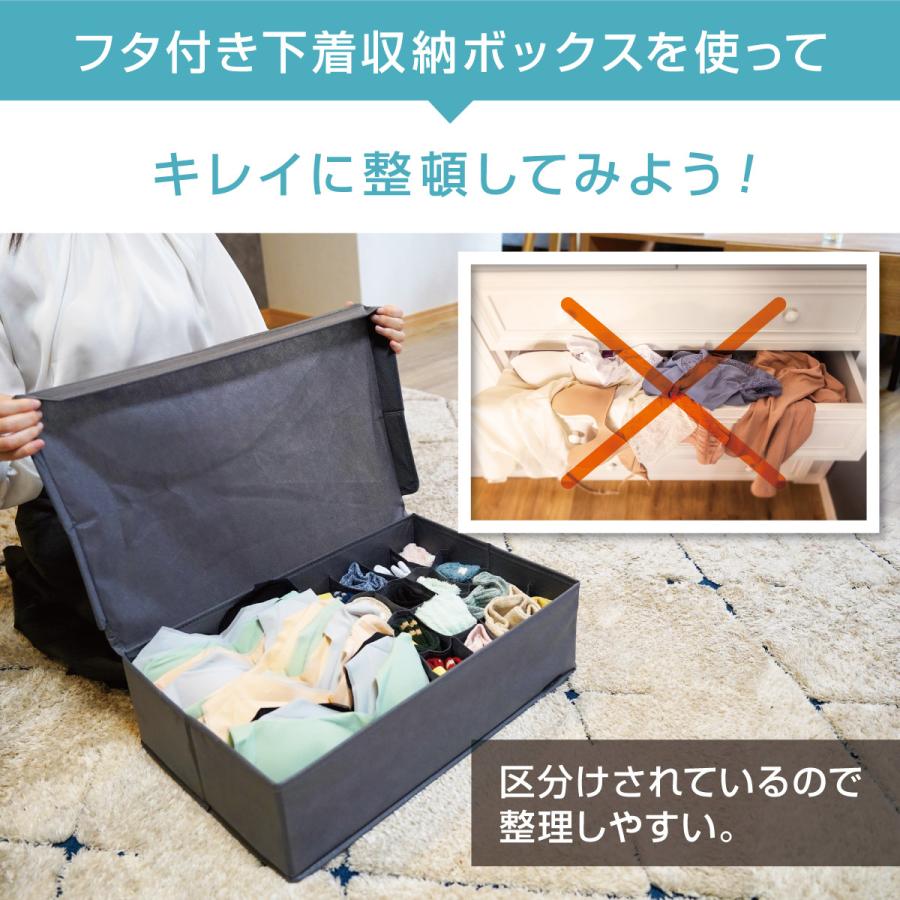 爆買 下着収納ケース ふた付き 仕切り 下着 靴下 ランジェリー 衣類