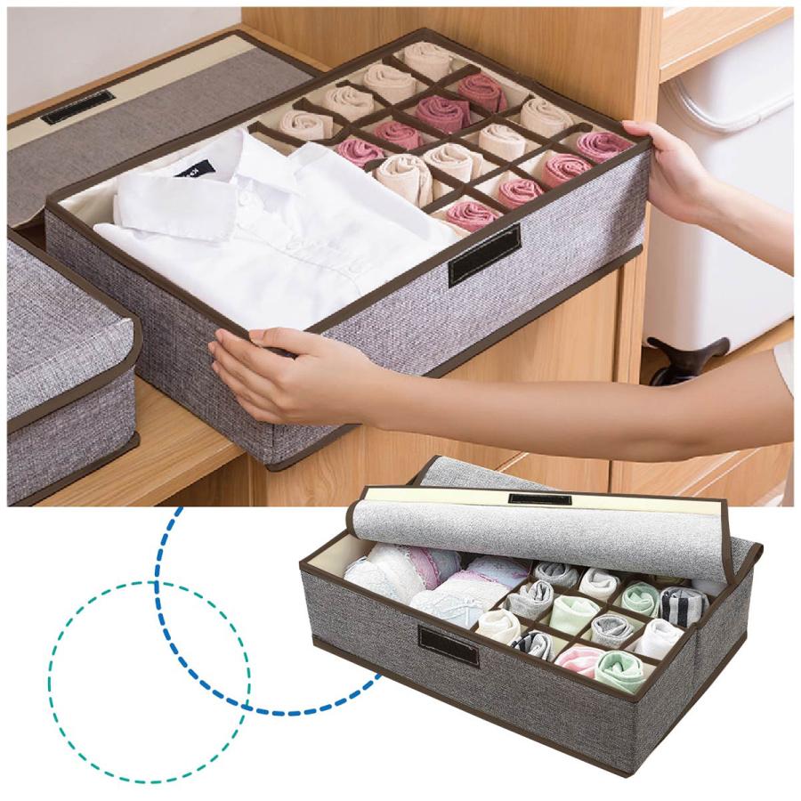下着収納ケース 収納 ボックス ふた付き 仕切り 下着 靴下