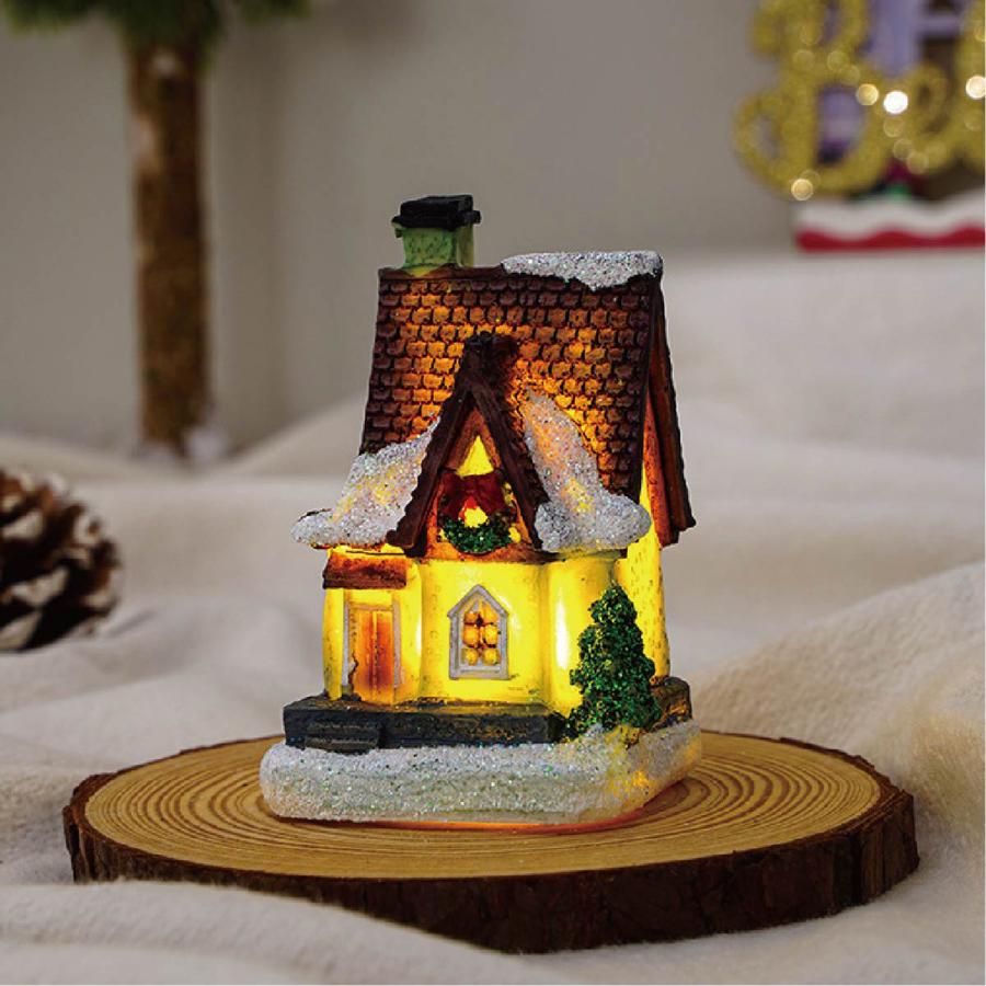 ミニチュアハウス 6個セット クリスマス 電灯 ミニチュア 建物 ミニチュアハウス 6個セット クリスマス 電灯 ミニチュア 建物