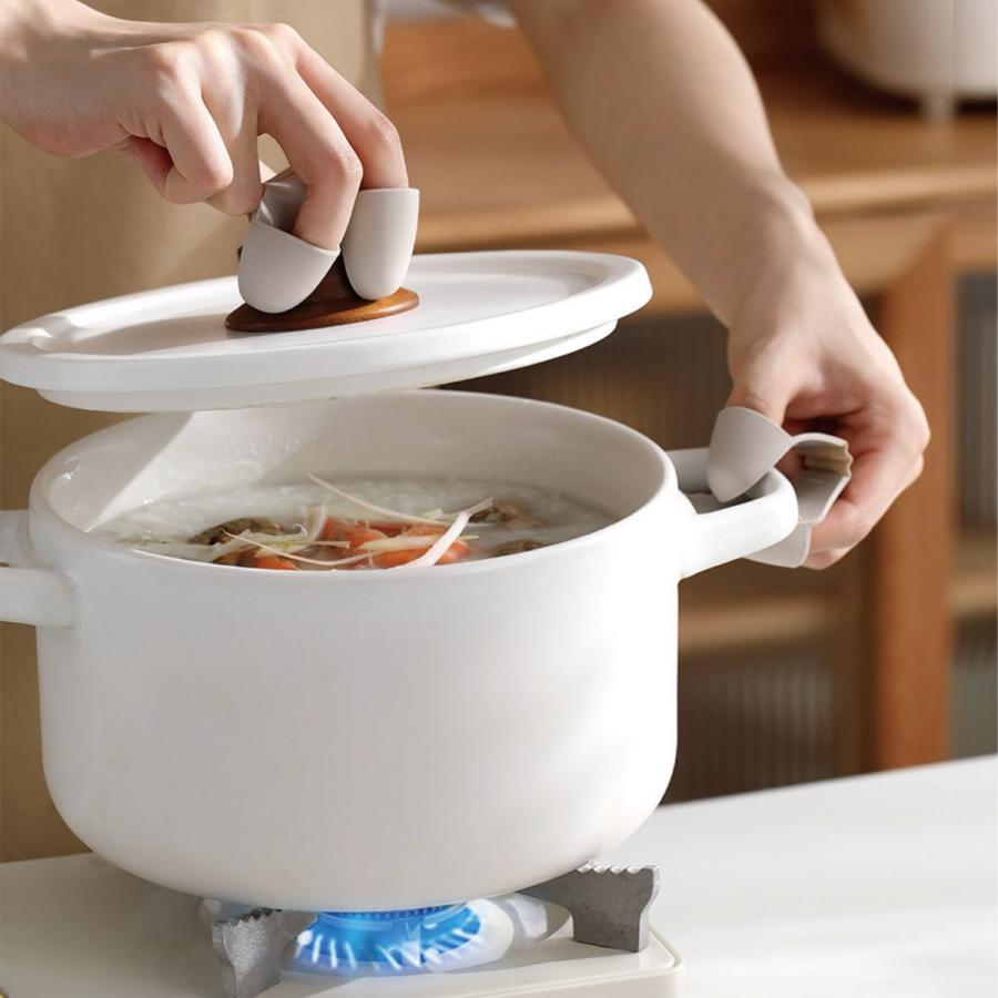 シリコン製 ミトン鍋つかみ 2個セット 耐熱230℃ 丸洗いOK すべり止め