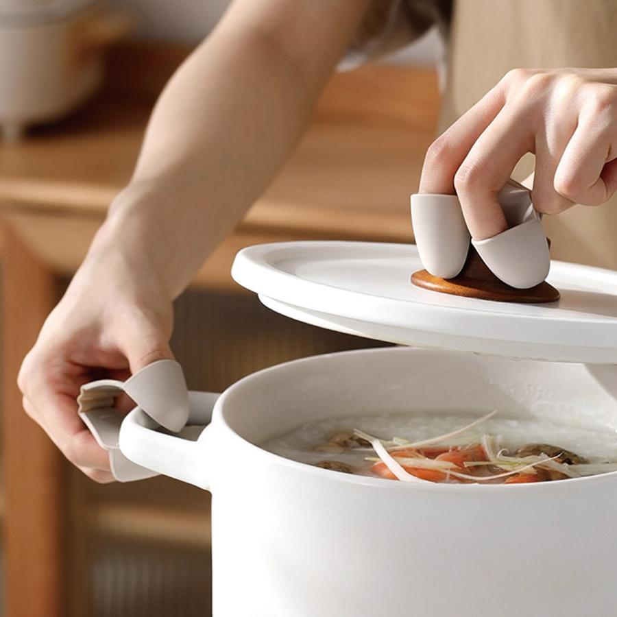 シリコン製 ミトン鍋つかみ 2個セット 耐熱230℃ 丸洗いOK すべり止め