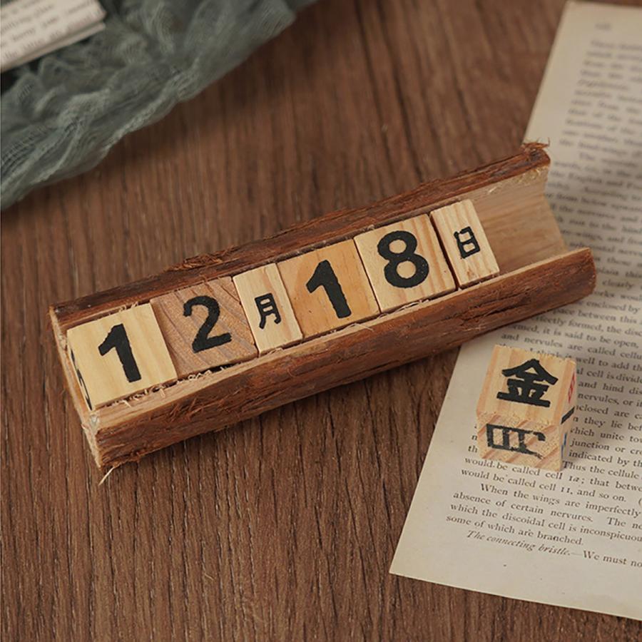 万年カレンダー 木製 カレンダー ウッドカレンダー 卓上