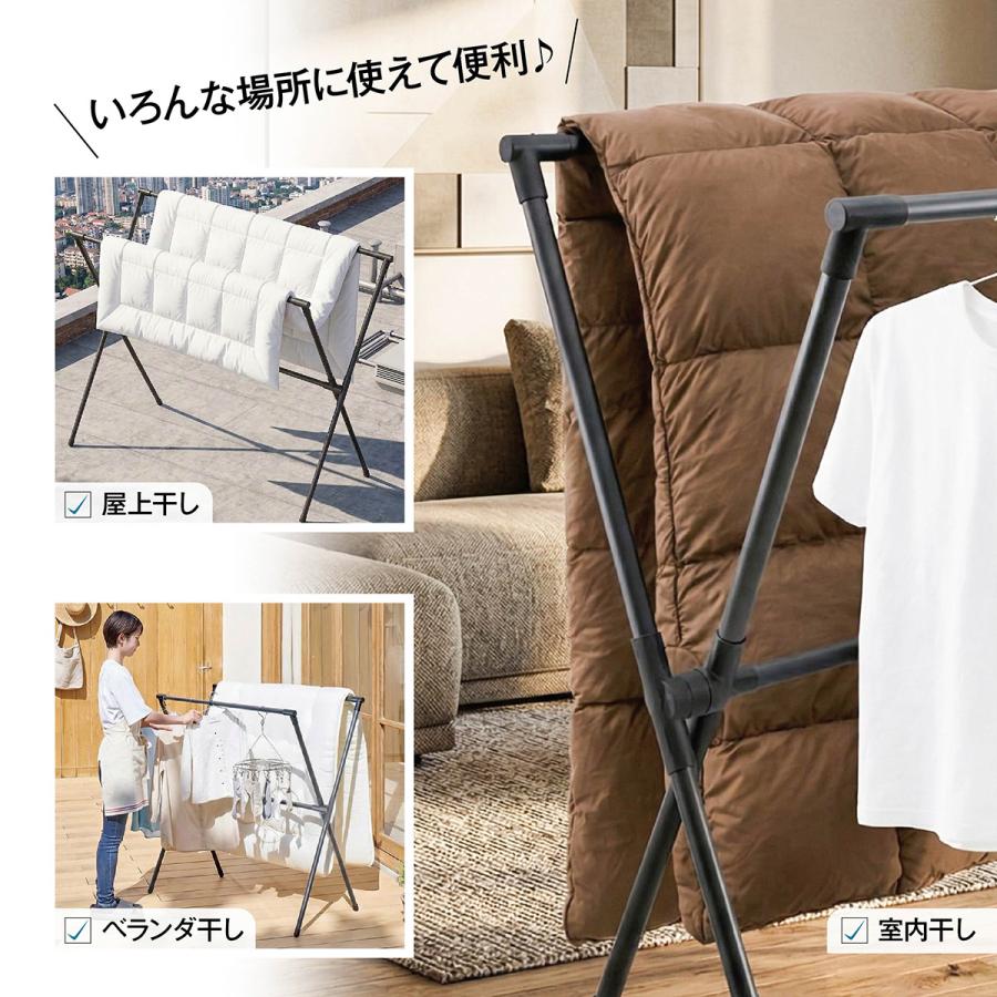 X型物干し　伸縮性　布団かけ 爆買 布団干し 伸縮式 ふとん2枚干し X型 折りたたみ 物干しスタンド