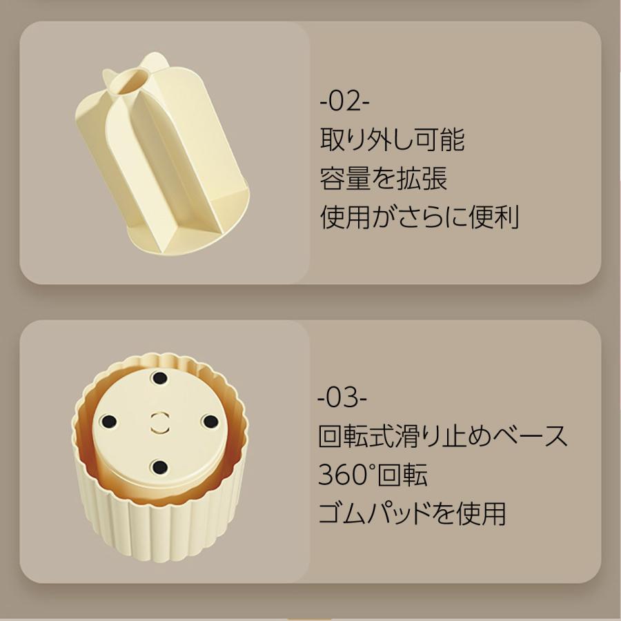 ペンスタンド 足つき 360度回転 ペン立て ペンケース 卓上収納