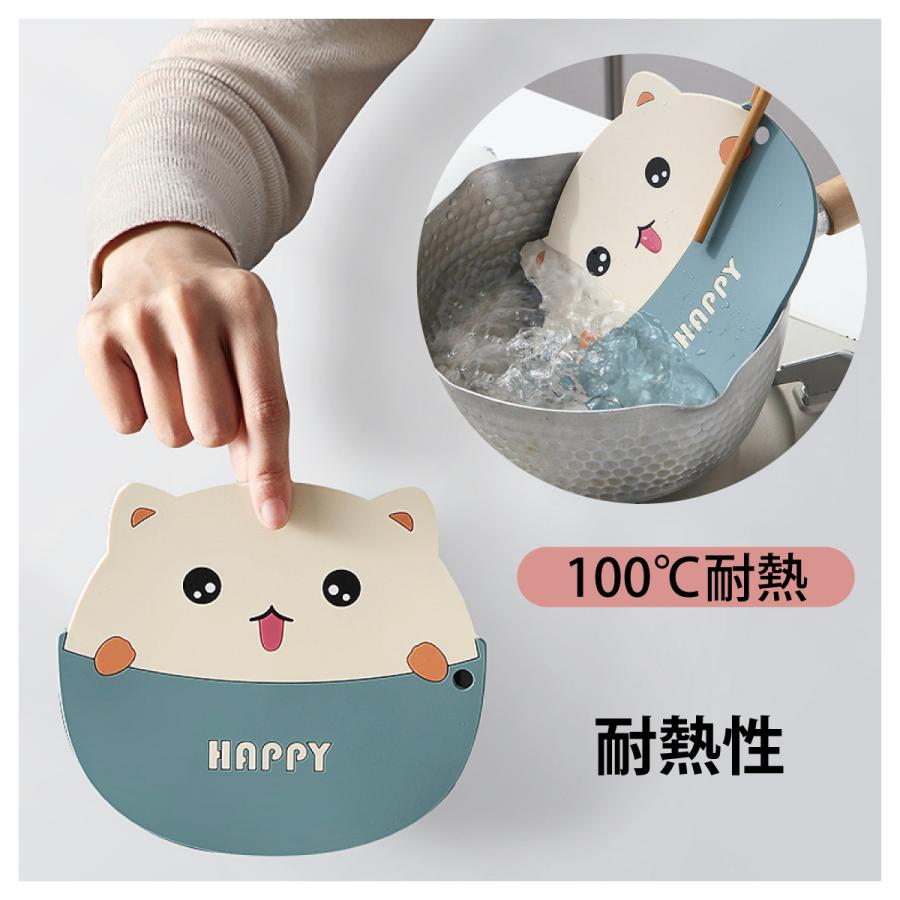 鍋敷き 鍋つかみ シリコン ネコ 猫 ねこ 3色セット かわいい