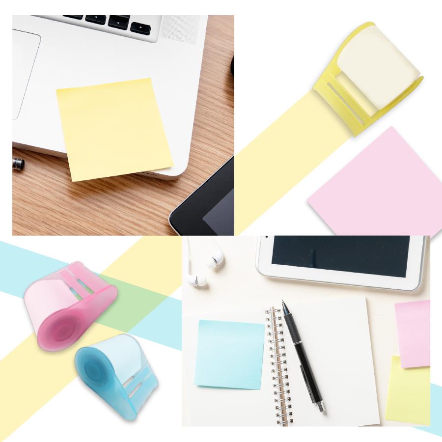 ロール式 ふせん メモ 付箋 3個セット セット 貼って はがせる