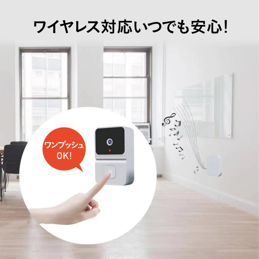 未使用✨ スマートドアベル ワイヤレス カメラ インターホン　Wifiドアベル スマートドアベル ドアホン ワイヤレス スマホ 充電式