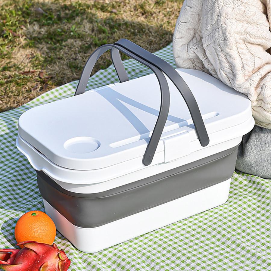 バスケット シリコン テーブル バケツ ピクニック キャンプ アウトドア