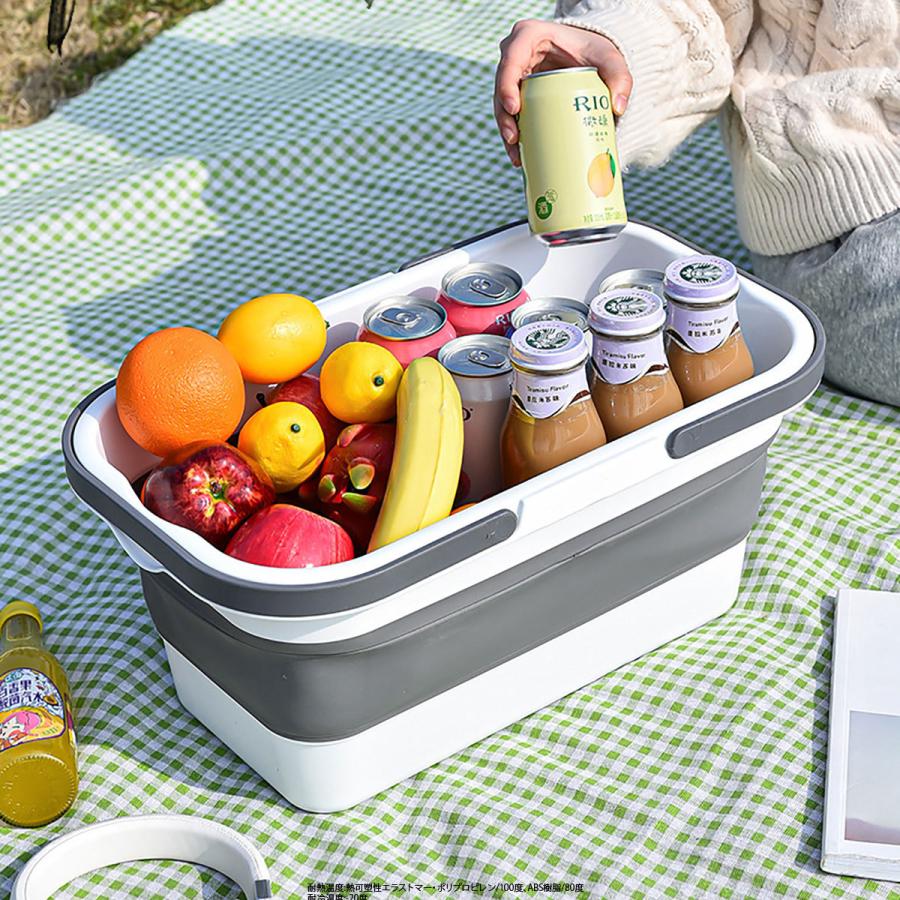 バスケット シリコン テーブル バケツ ピクニック キャンプ アウトドア