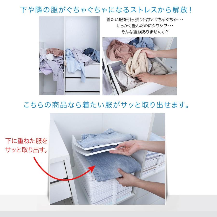 衣類収納 ボード 10個セット 重ねる収納 トレーセット 洋服 衣類