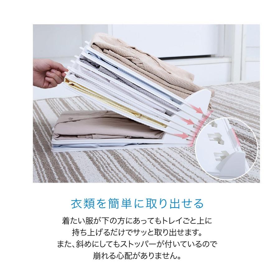 衣類収納 ボード 10個セット 重ねる収納 トレーセット 洋服 衣類