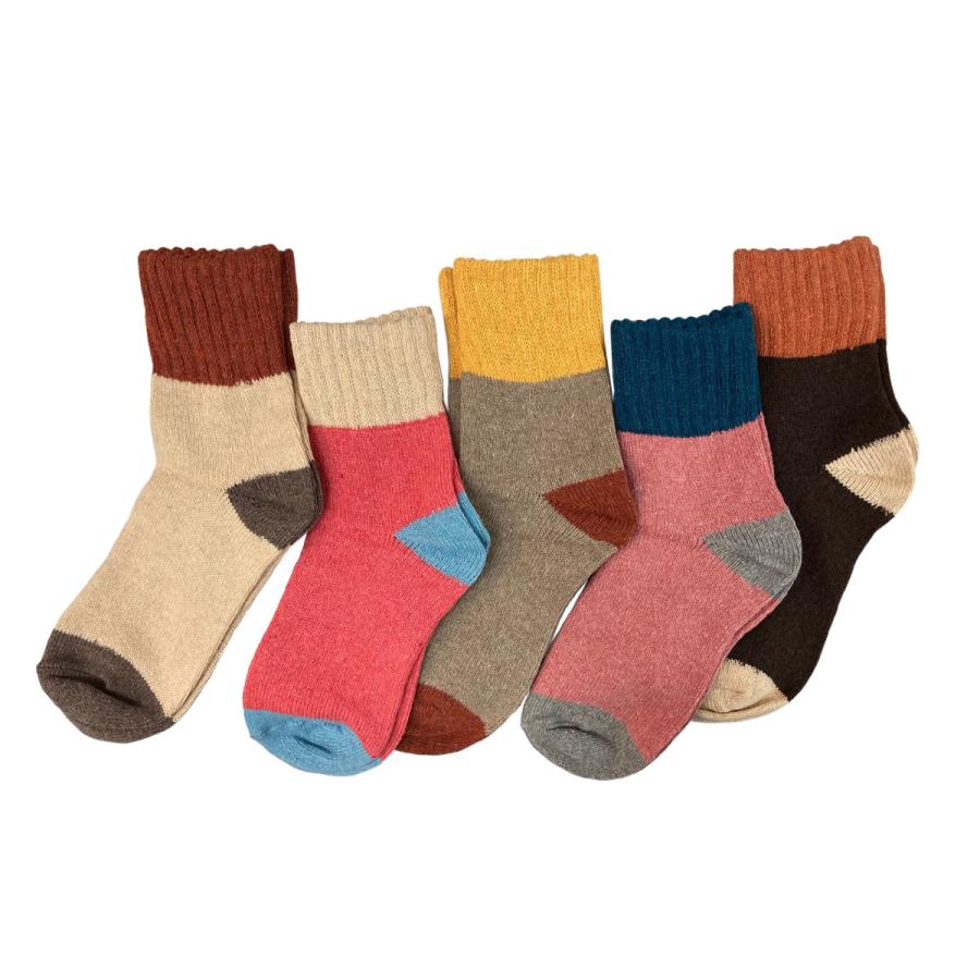 レディース 靴下 トリコロールソックス 5足セット ソックス 暖かい