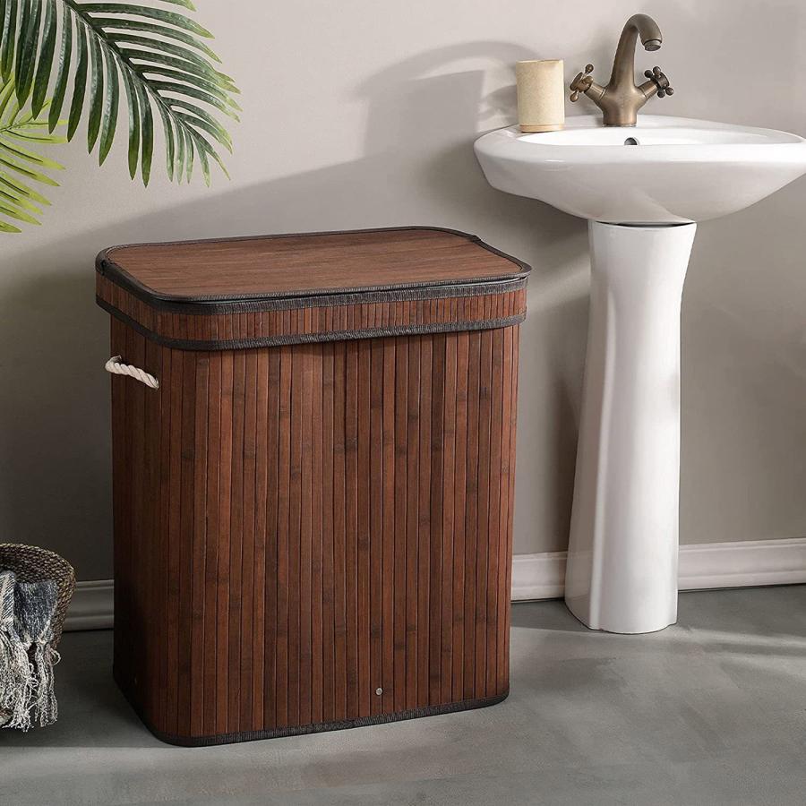 ランドリーバスケット バンブーバスケット 持ち手付 45L 大容量