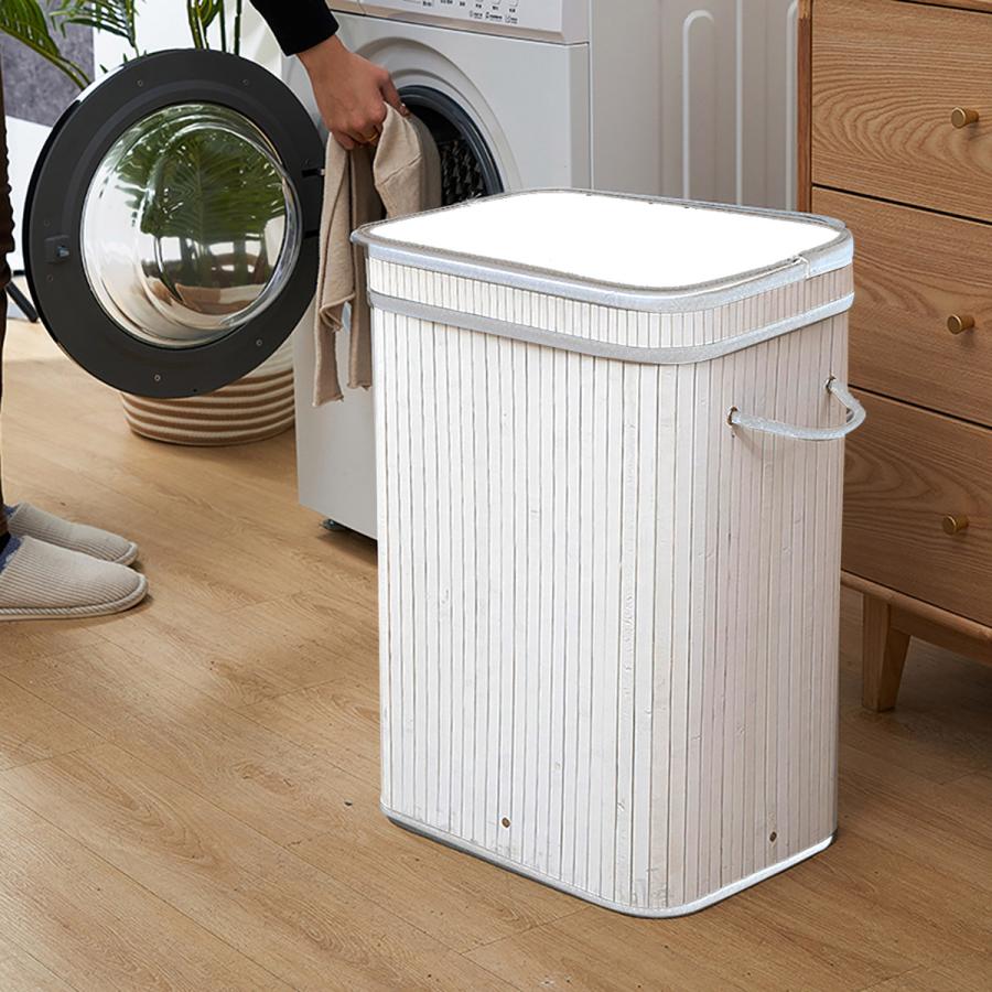 ランドリーバスケット バンブーバスケット 持ち手付 45L 大容量