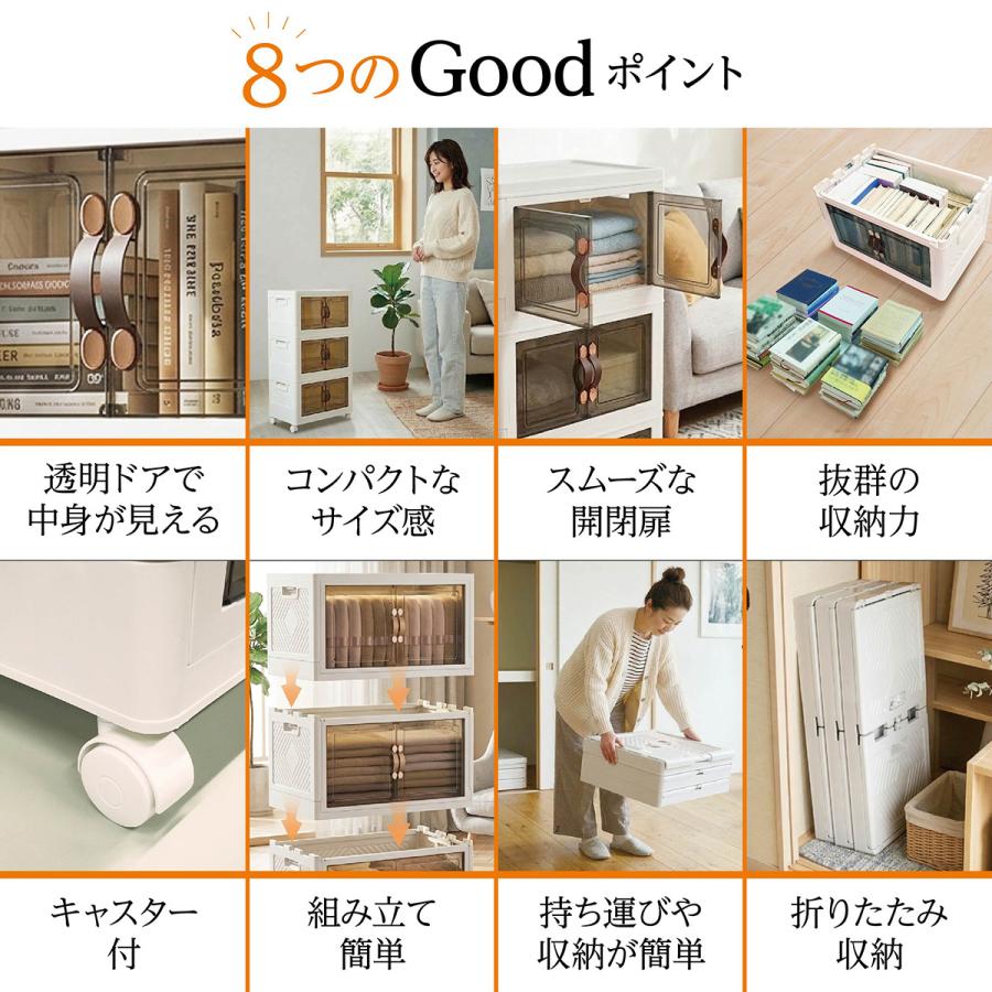 値下！【3個セット】折り畳みコンテナ　開閉扉付き 収納ボックス 折りたたみ 3個セット 3段 爆買 ボックス 収納ケース 前