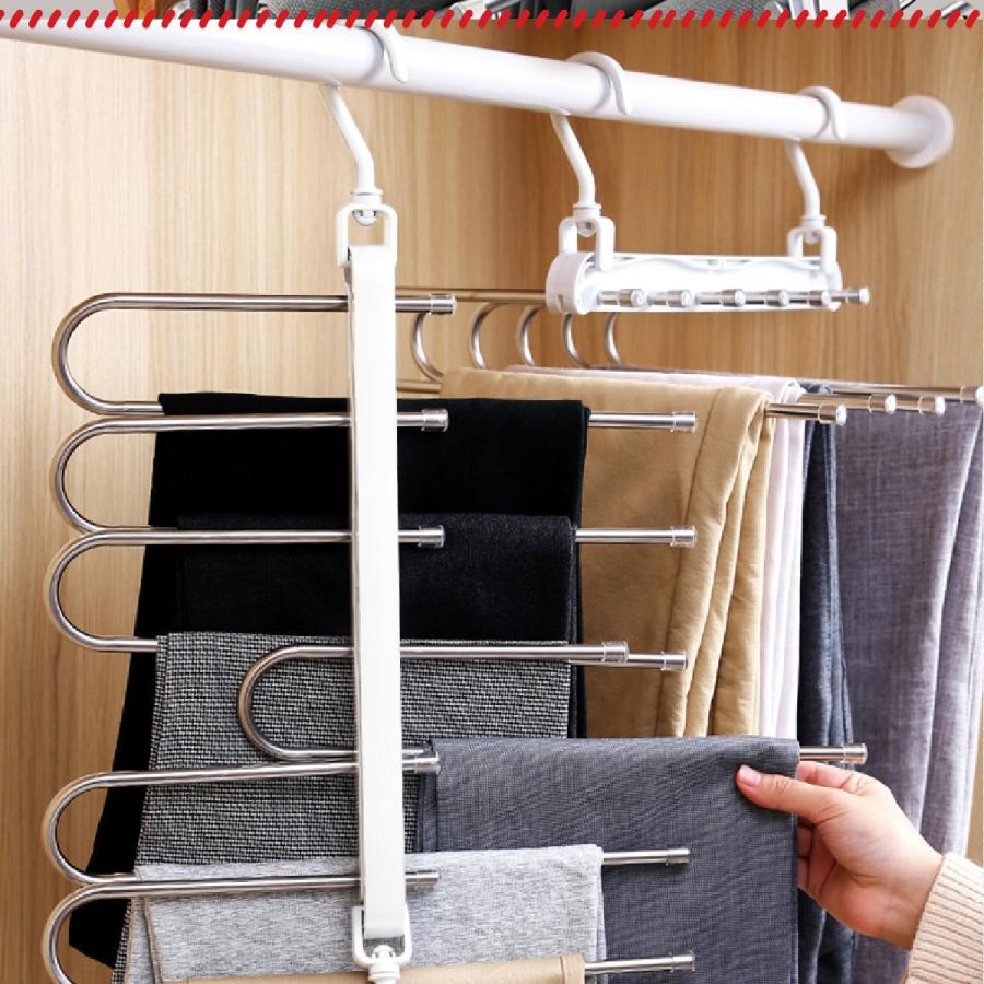 ズボンハンガー 6連 スラックスハンガー ズボン ハンガーラック