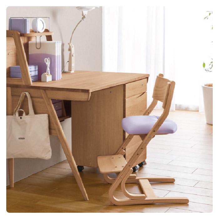 デスクチェア Fステップチェア F step chair CD1027 カリモク karimoku 学習イス 学習チェア 高さ調整 木製 国産 完成品の画像