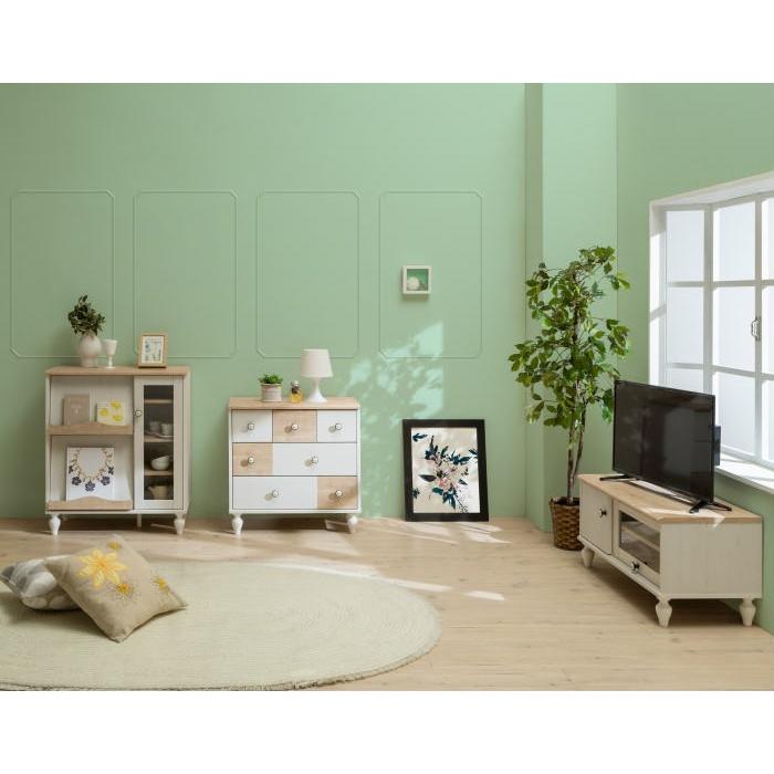 白井産業 フレンチシャビー カフェ ローボード FSC-4590FD NW French Shabby cafe フレンチテイスト｜god-island｜05