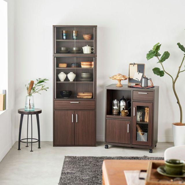 白井産業 フルニコ カップボード FUL-1255DGH NA DK WH FULLNICO 食器