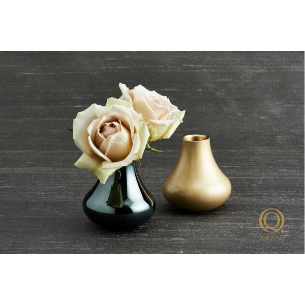 久乗おりん フラワーベース 花 HANA 金砂 墨色 カメオベージュ 山口久乗 高岡銅器 虹_4