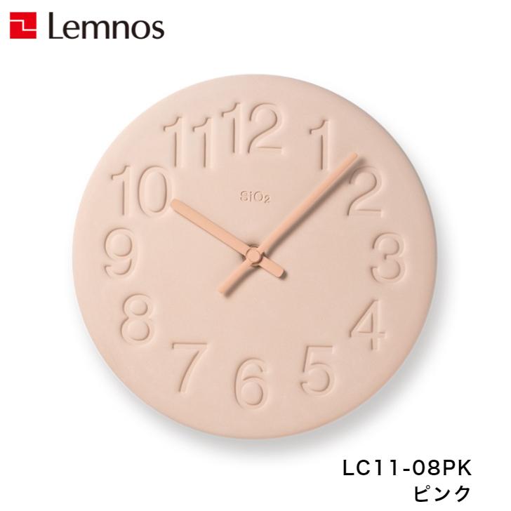 Lemnos（レムノス） 掛け時計 壁掛け時計 珪藻土の時計 LC11-08 WH PK