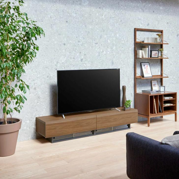 白井産業 テレビボード ログーノ LOG-3518GH NA BR ローボード TV台