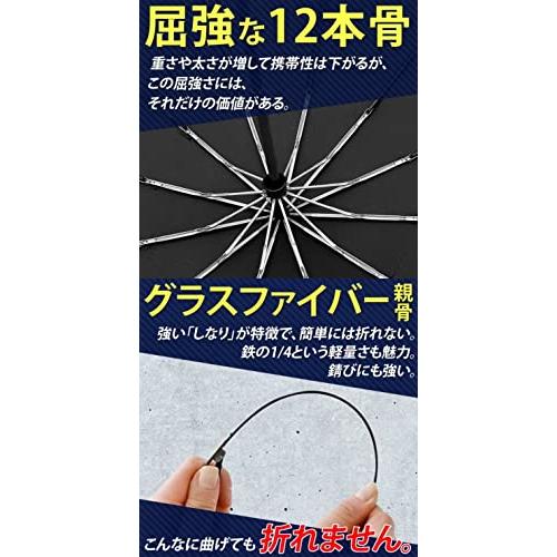 [ラドウェザー] 折りたたみ傘 メンズ 大きい120cm 屈強な12本骨 自動開閉 傘 雨傘 折れない 風に強い 折り畳み傘 日傘 uvカット (ネイ｜goda-shoten｜03