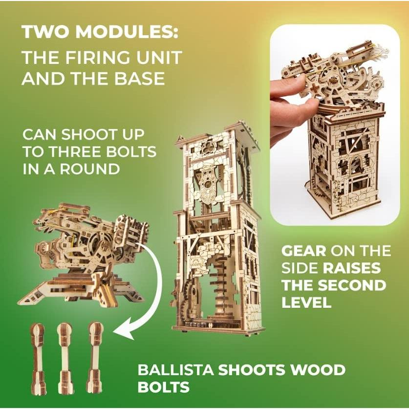 Ugears ユーギアーズ Archballista-Tower アークバリスタと攻城塔 70048 木のおもちゃ 3D立体 パズル｜goda-shoten｜02