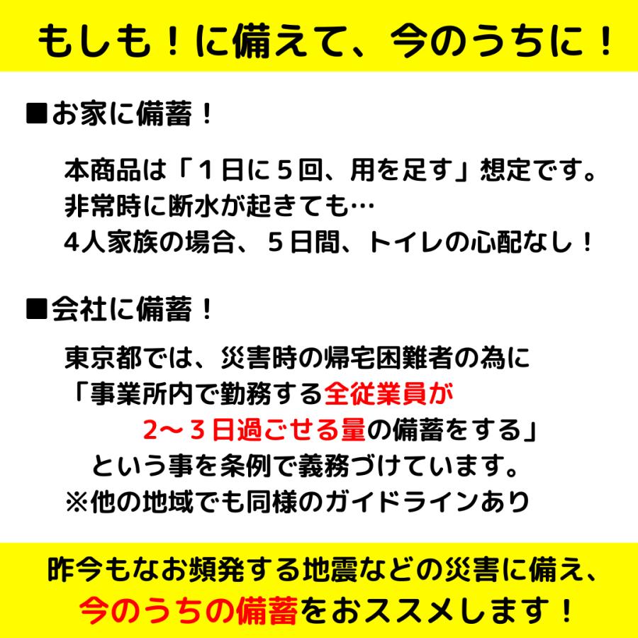 どこでも安心トイレＲ１００Ｓ　超コンパクト省スペース　防災備蓄　簡易トイレ　防災士監修　非常用　持ち運び取手　１００回分　１５年保存　吸水ポリマー｜godai-kasei｜15