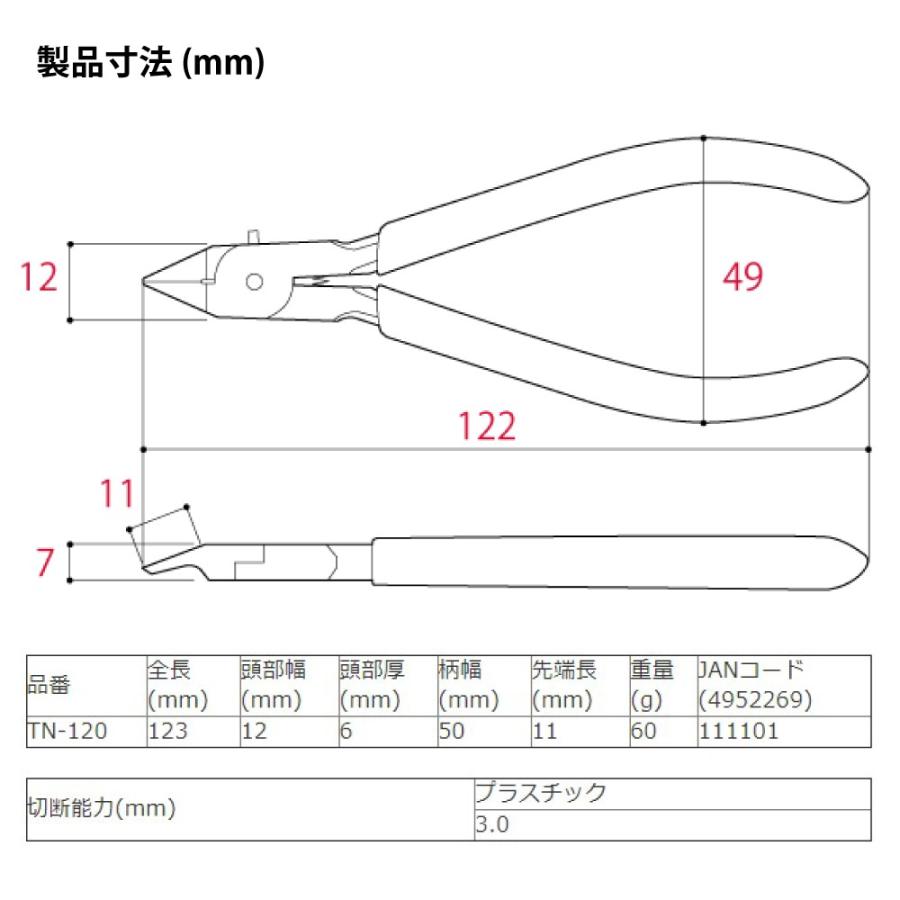 No.27 薄刃プラニッパー 120mm ツノダ｜godhand｜03