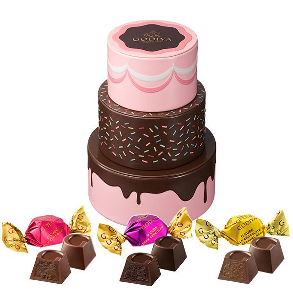 プレゼント ギフト お返し お祝い チョコレート スイーツ ゴディバ Godiva バースデーケーキ缶 G キューブ アソートメント 6粒入 ゴディバ Godiva 通販 Paypayモール