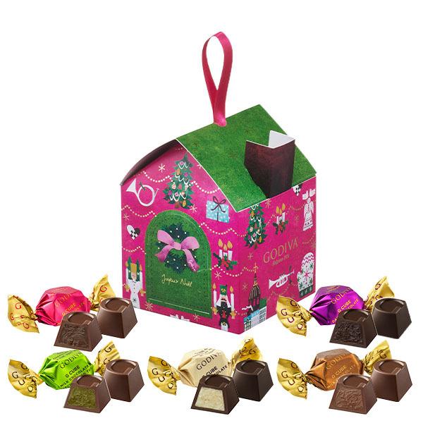 クリスマス プレゼント ギフト お返し チョコレート スイーツ Godiva ゴディバ ときめくクリスマス キューブ ギフ 包装 G キラリ 918円 5粒入 お家オーナメント