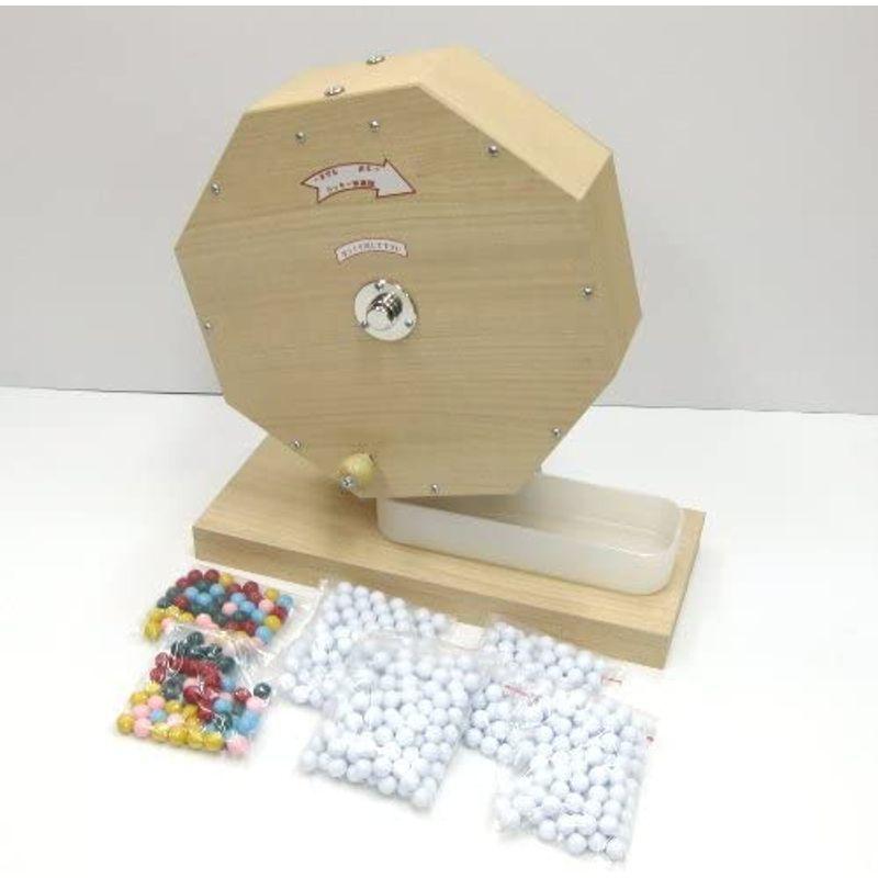 木製抽選器 （ガラポン・ガラガラ） 1000球用 抽選玉500球付き