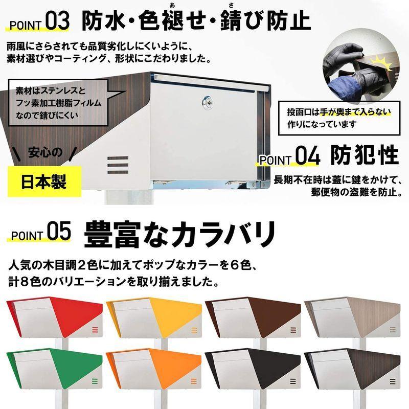 ランキングTOP5 LEON 郵便ポスト サンノゼライト ワイド ポールなし