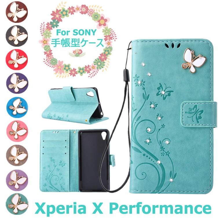 Xperia X Performance 手帳型ケース かわいい キラキラ Xperia X Performanceカバー レザー 革 ラインストーン Xperia X Performance Fun 5e23 5 ご縁yahoo 店 通販 Yahoo ショッピング