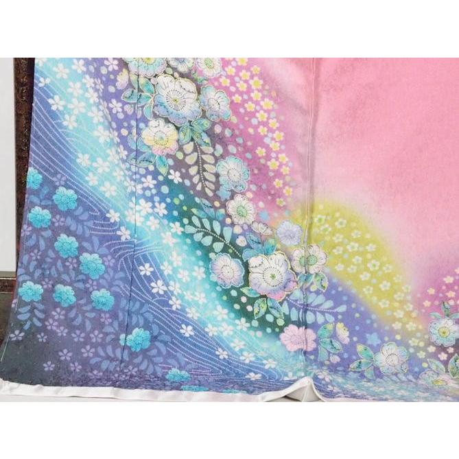 振袖フルセット(7点)・辻ヶ花・花絞り・金通し・高級手縫い・逸品 正絹 逸品振袖フルセット ピンク地 金通しに辻が花絞り染フルオーダー